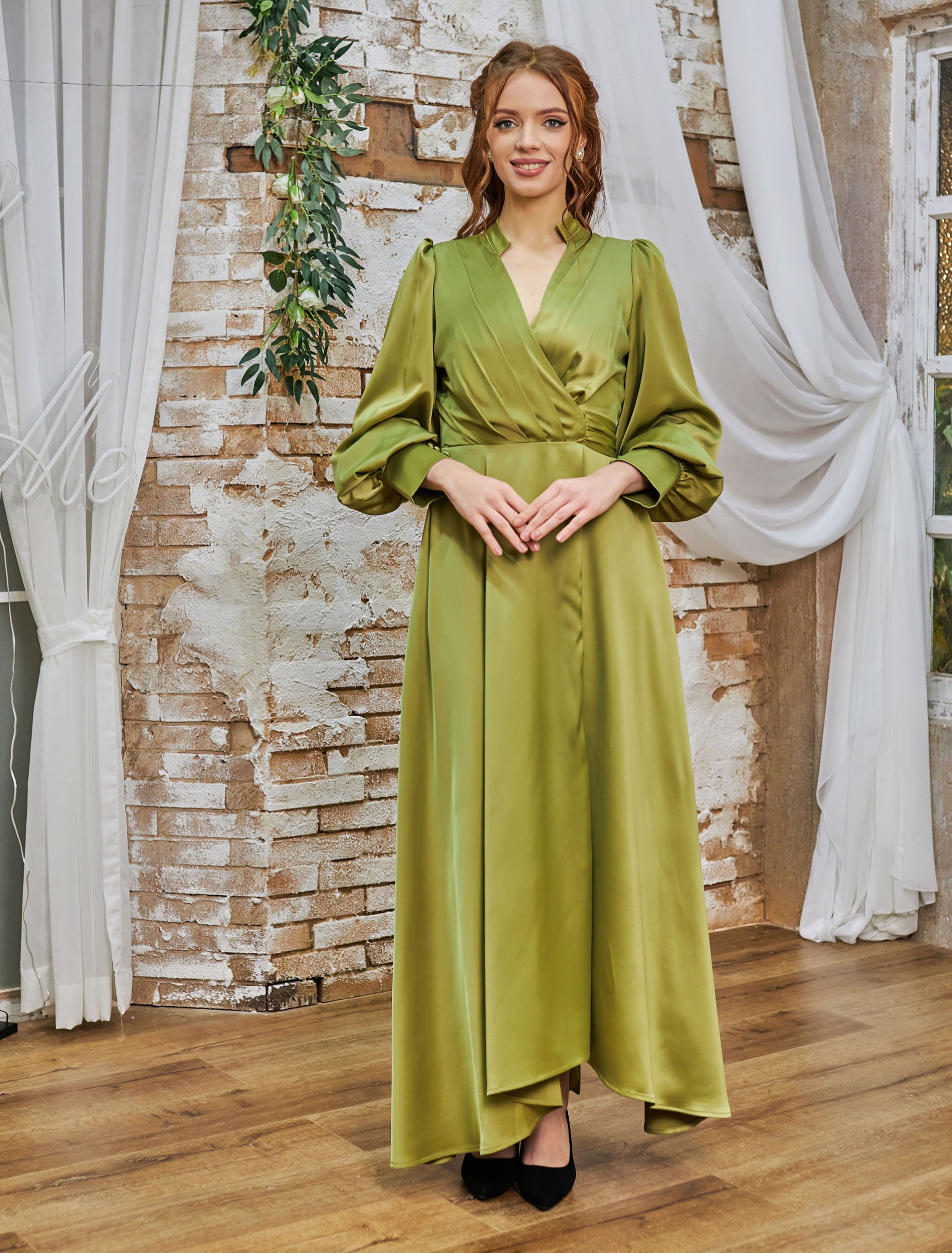 فستان ايسل اخضر فاتح