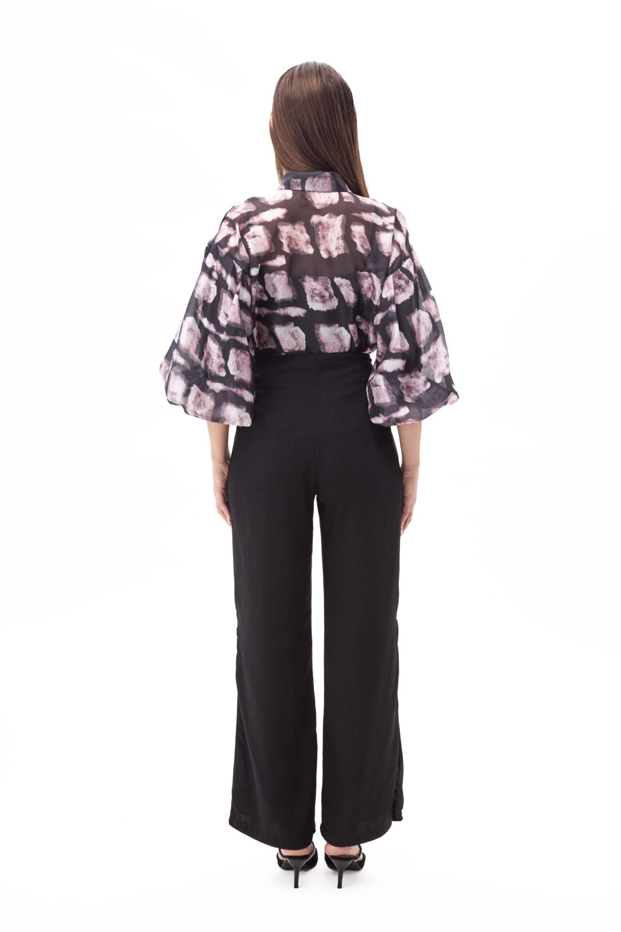 110165 pink top &amp; black pant (1)