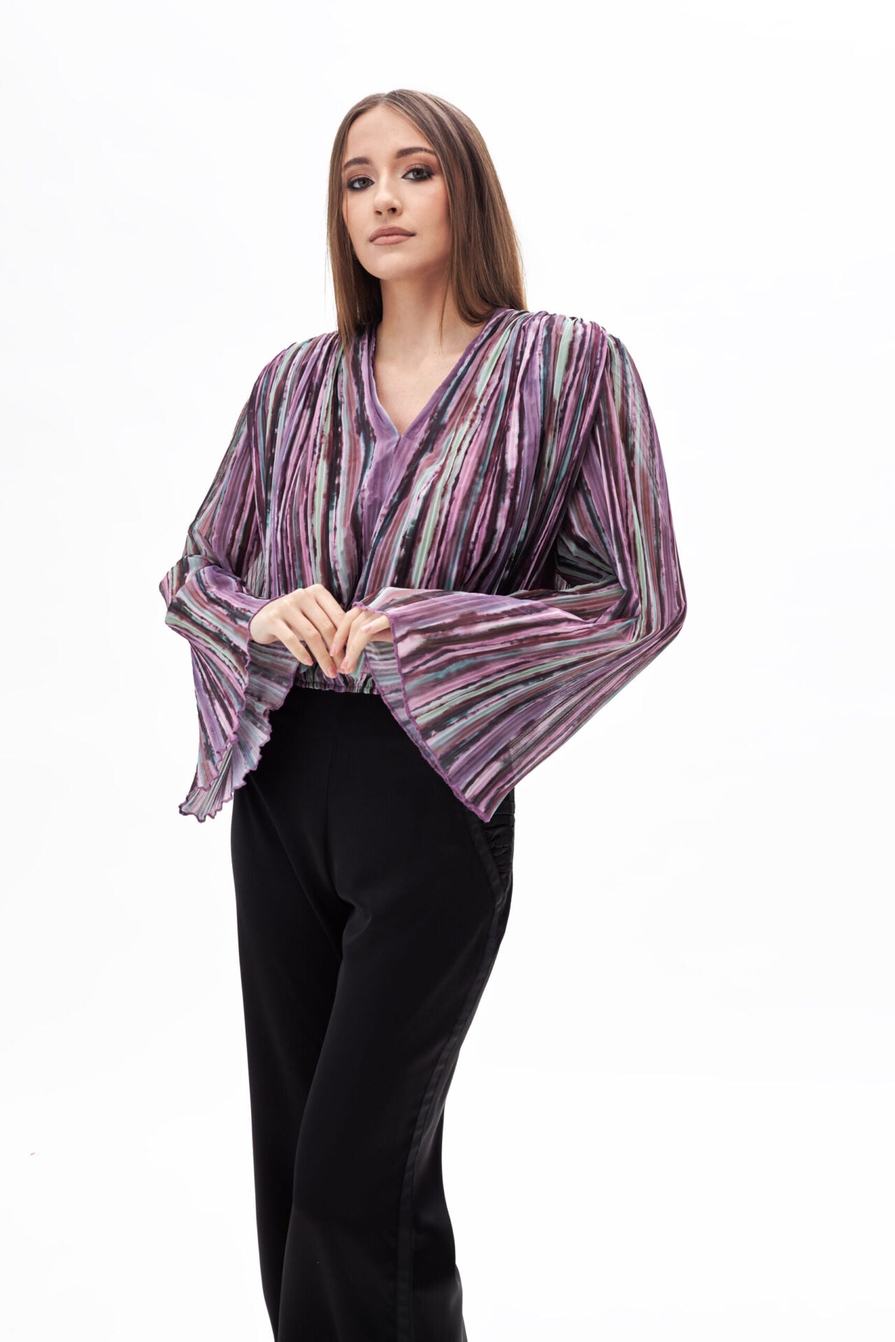 110169 purple blouse &amp; black pant (10)