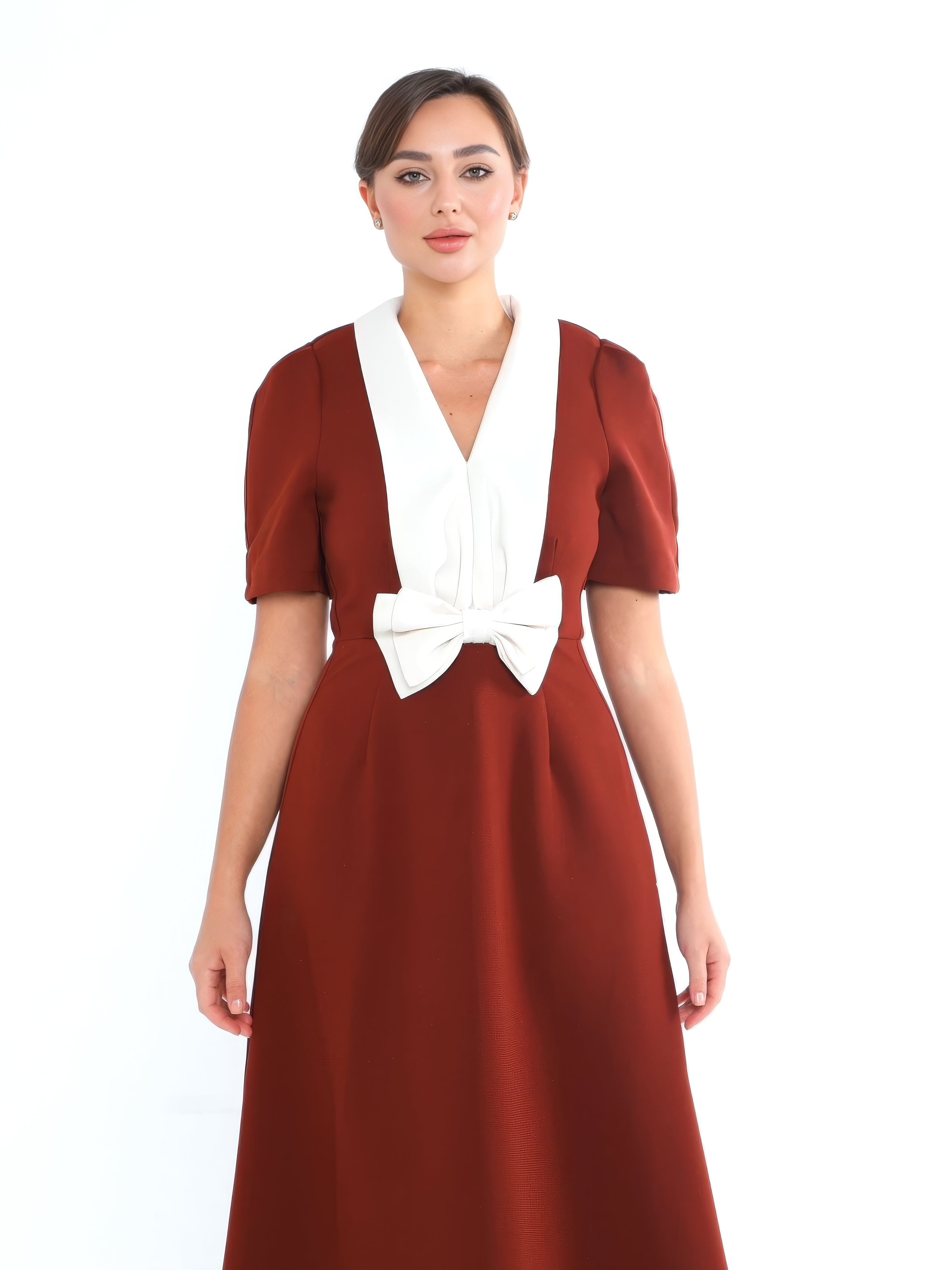 Chiara Burgundy Dress