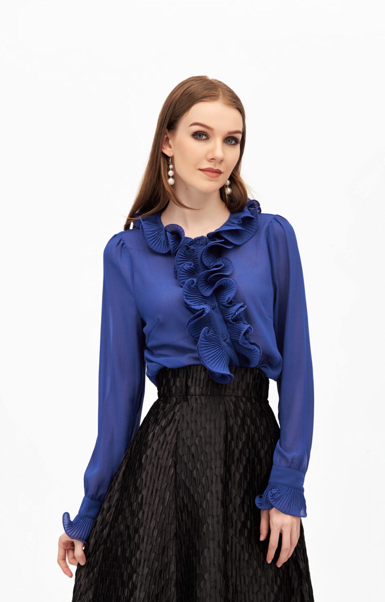 23011 BLUE BLOUSE _ 50077 SKIRT BLACK (10)