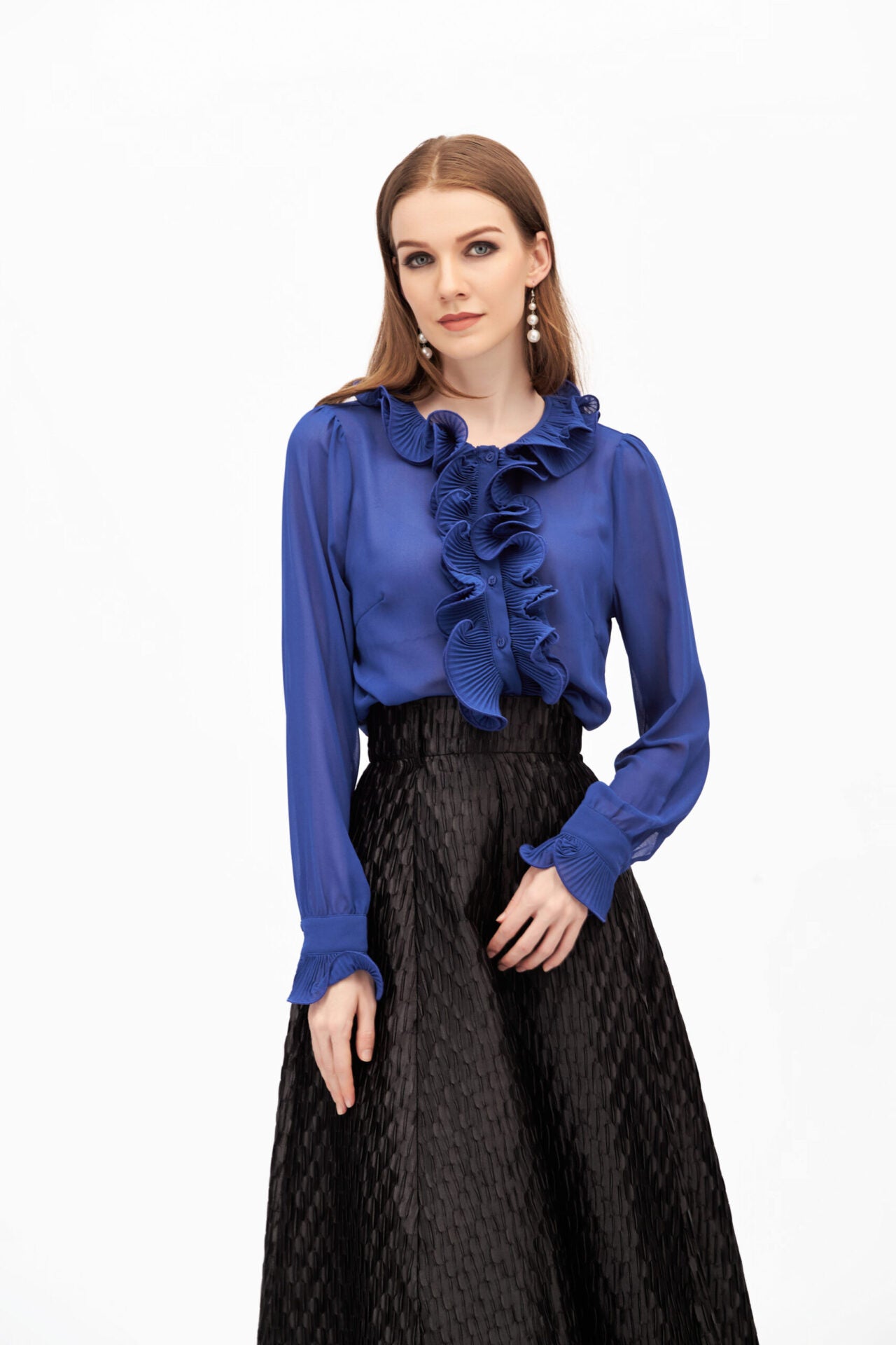 23011 BLUE BLOUSE _ 50077 SKIRT BLACK (12)