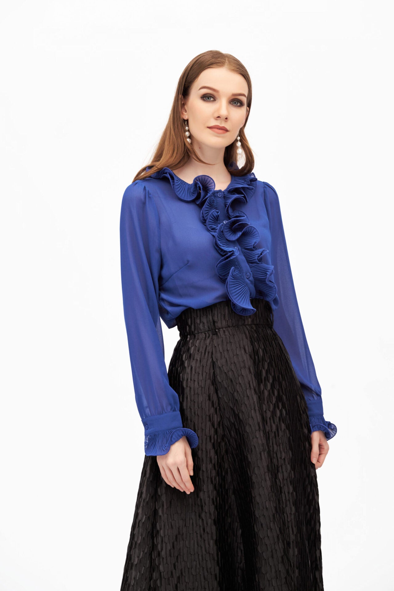 23011 BLUE BLOUSE _ 50077 SKIRT BLACK (13)