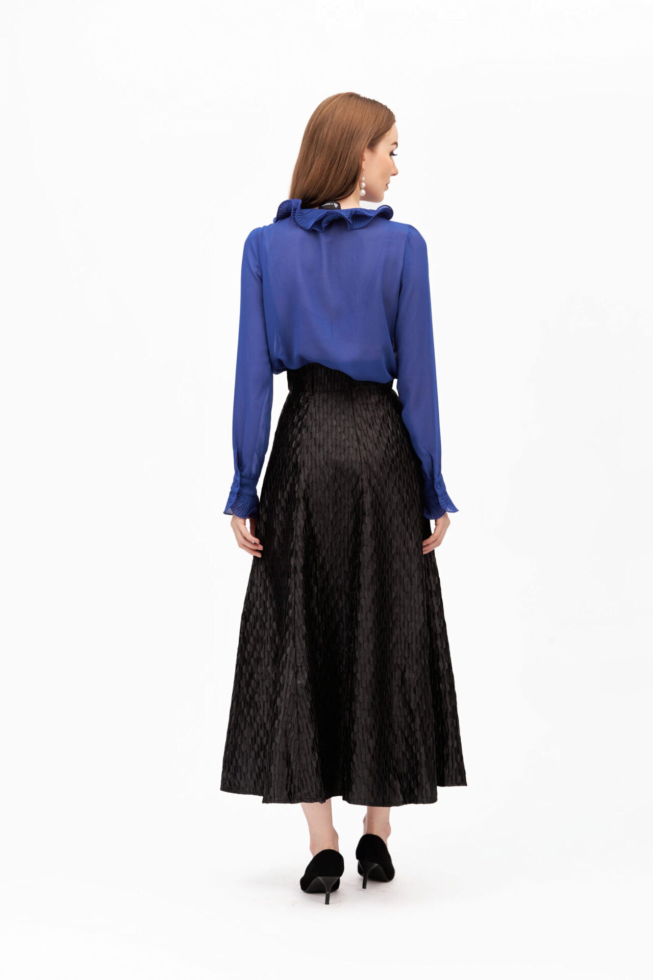 23011 BLUE BLOUSE _ 50077 SKIRT BLACK (2)