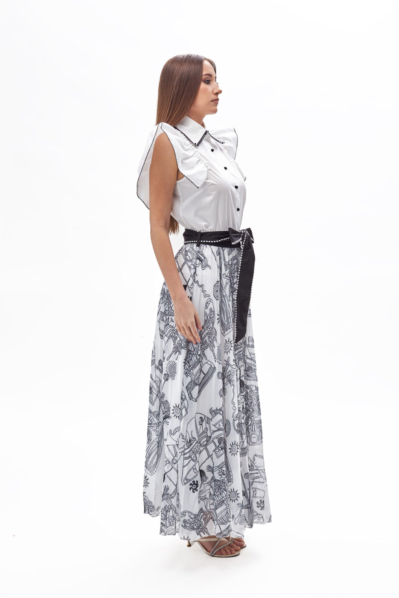 23043 white top &#038; 23044 black print skirt (3)