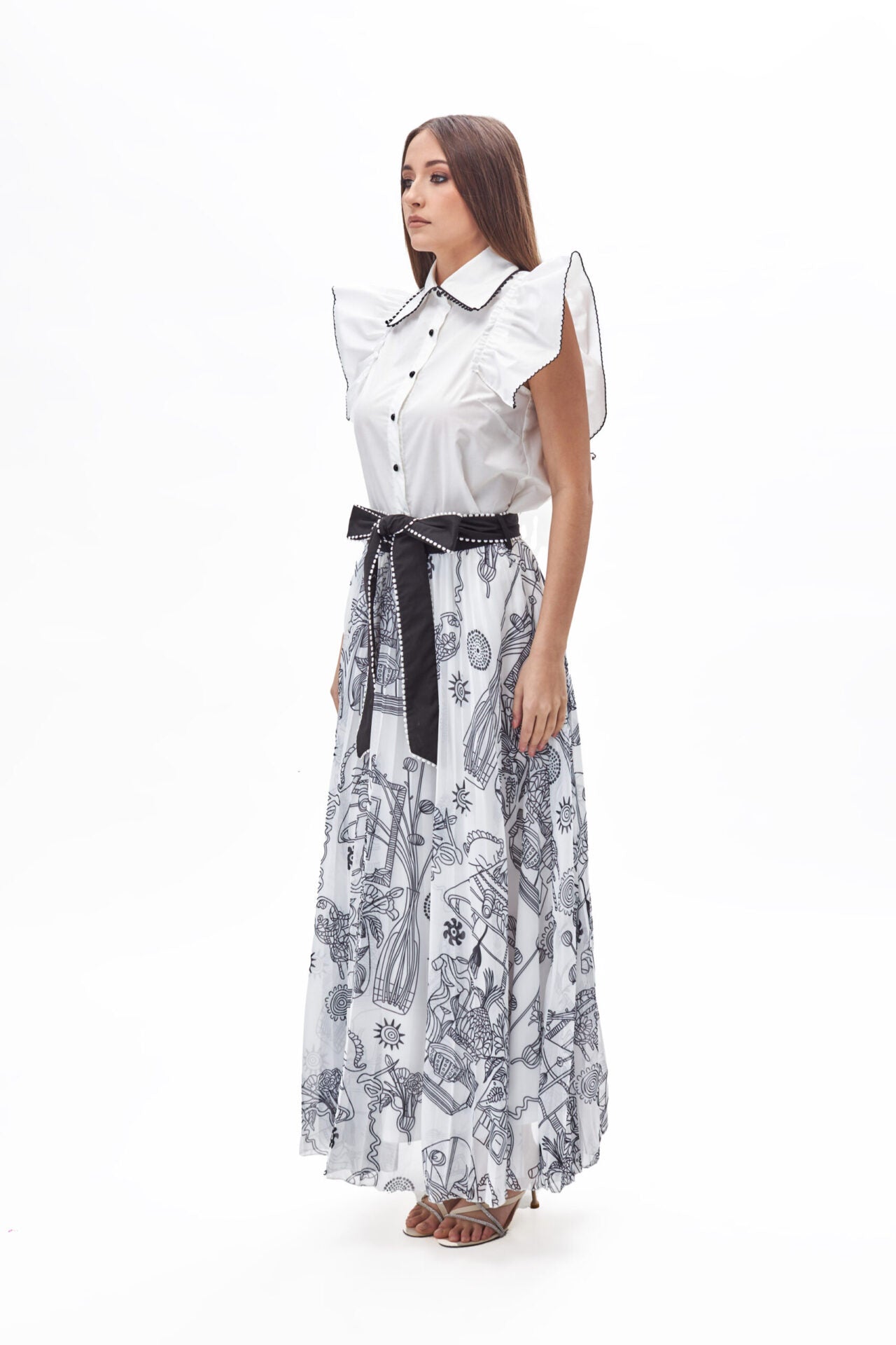 23043 white top &#038; 23044 black print skirt (4)