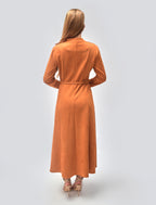 Suede Dress in Havana Orange