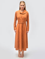 Suede Dress in Havana Orange