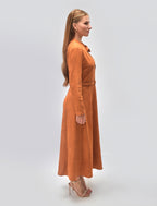 Suede Dress in Havana Orange