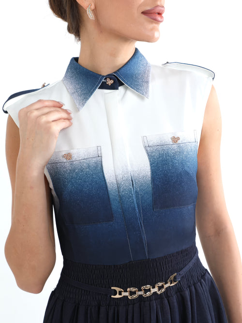 Elara Navy Dress
