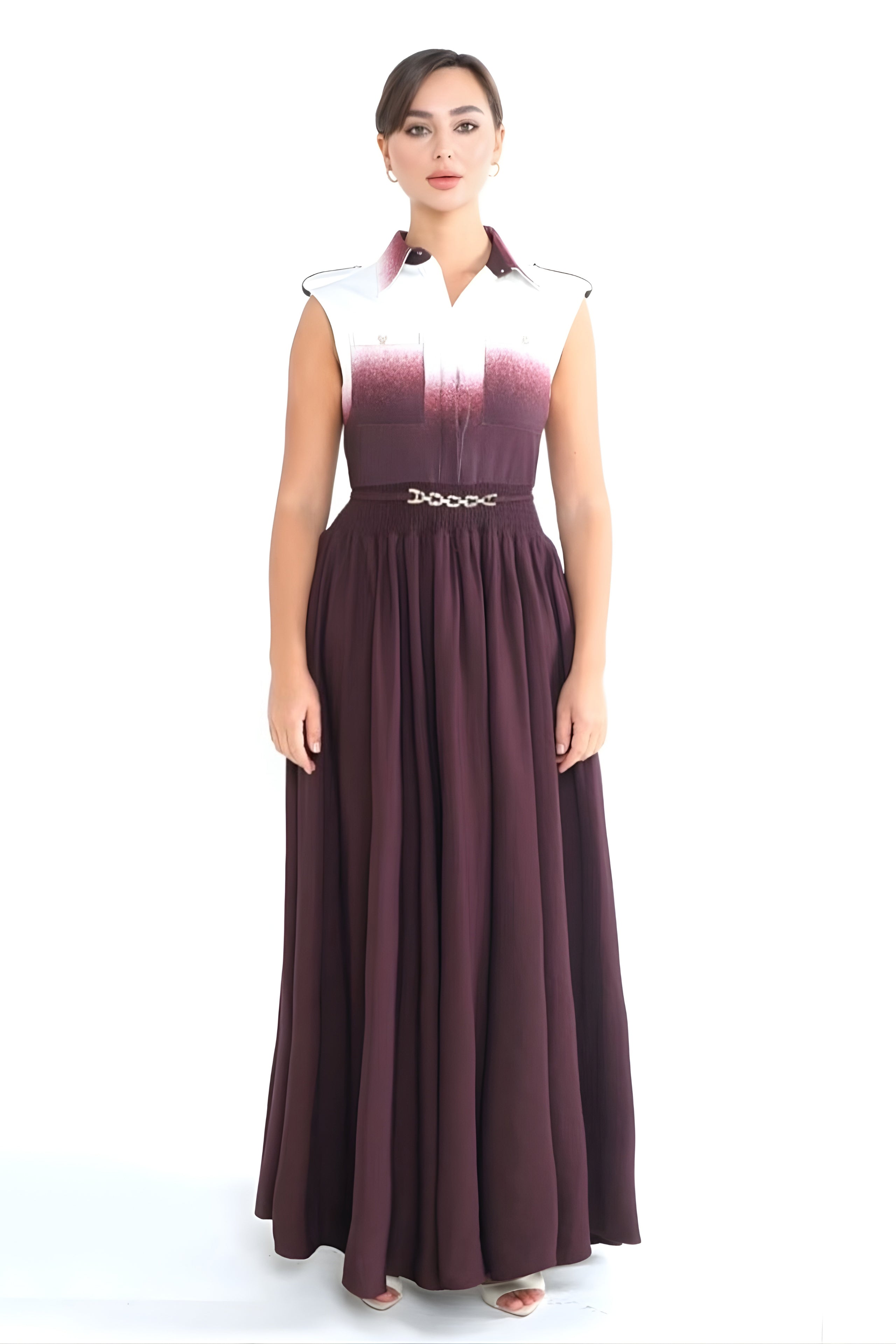 Elara Burgundy Dress