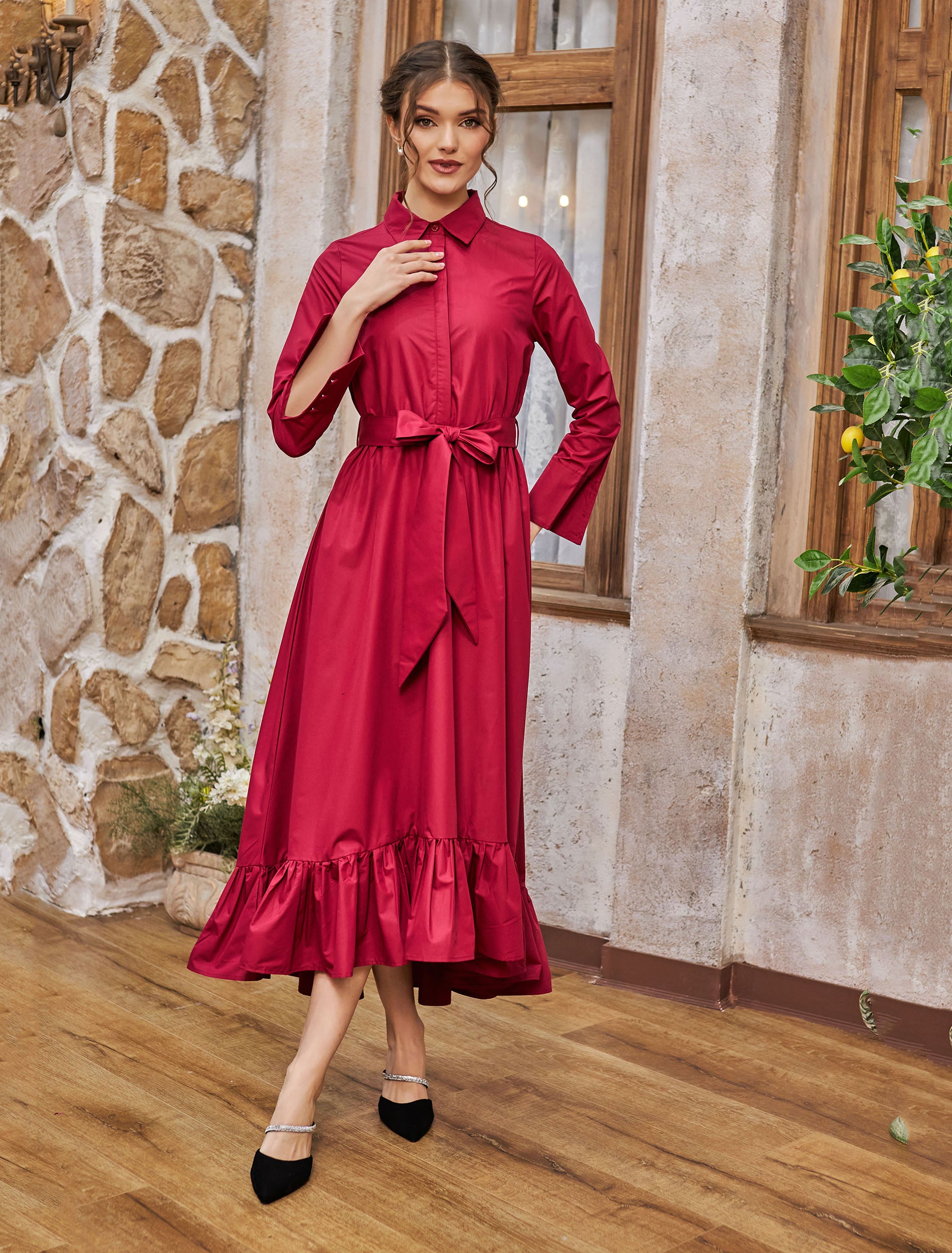 فستان ايلوريت احمر