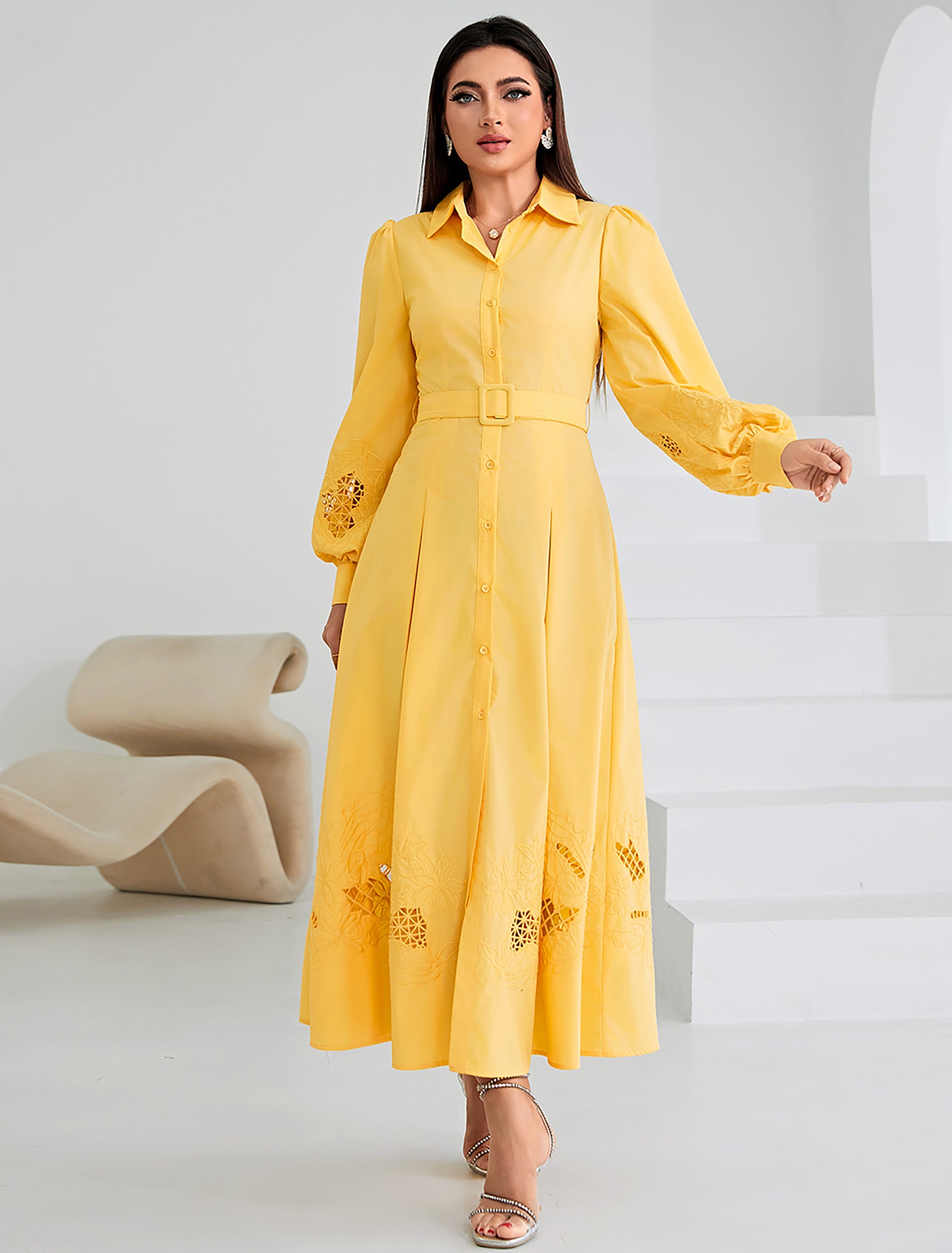 فستان سلوي اصفر