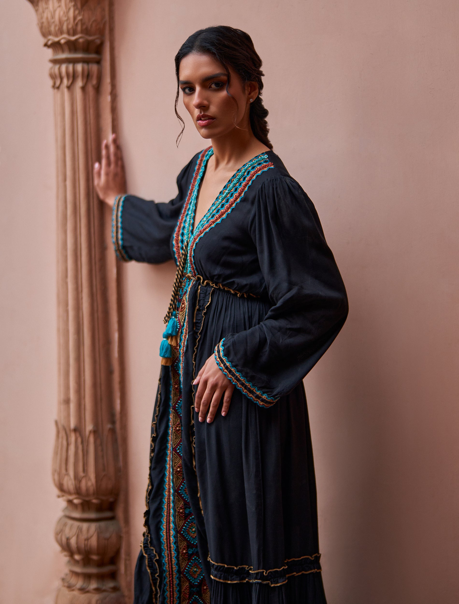 فستان ميرال عنابي